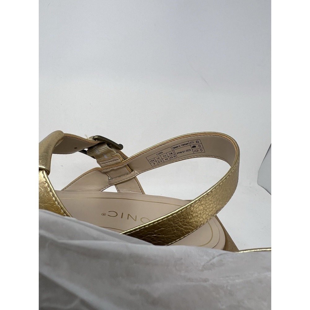 vionic Cora Metallic Gold Leather Women sandals US 9 NWB (LM00154) - Picture 4 of 7
